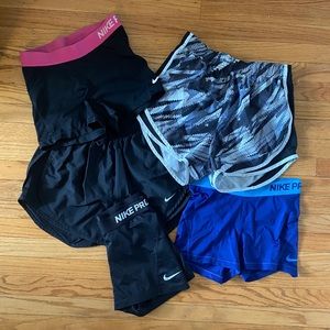 Nike Running Shorts and Nike Pro Spandex Bundle